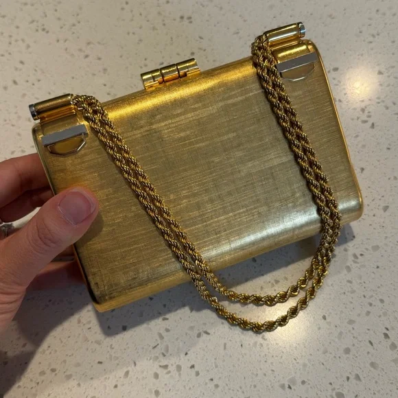 【美品】RODO ロド italy/ヴィンテージ /チェーン ショルダーバッグ Rodo ITALY ヴィンテージゴールドチェーンバック